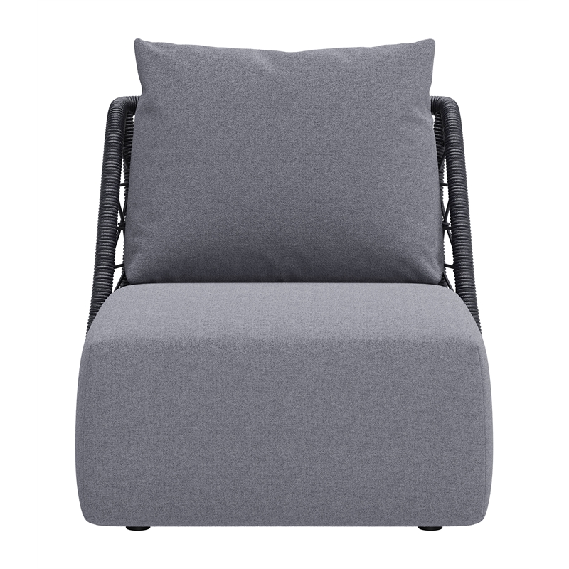 ZUO Mekan Powder Coated Aluminum Frame Accent Chair in Gray