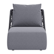 ZUO Mekan Powder Coated Aluminum Frame Accent Chair in Gray