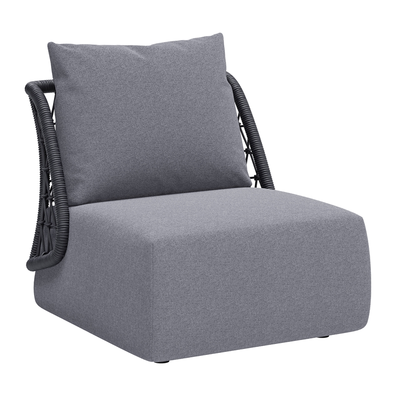 ZUO Mekan Powder Coated Aluminum Frame Accent Chair in Gray