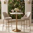 ZUO Nordhavn Collection Swivel Barstool in Beige & Gold