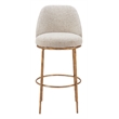 ZUO Nordhavn Collection Swivel Barstool in Beige & Gold