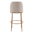 ZUO Nordhavn Collection Swivel Barstool in Beige & Gold