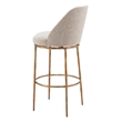 ZUO Nordhavn Collection Swivel Barstool in Beige & Gold