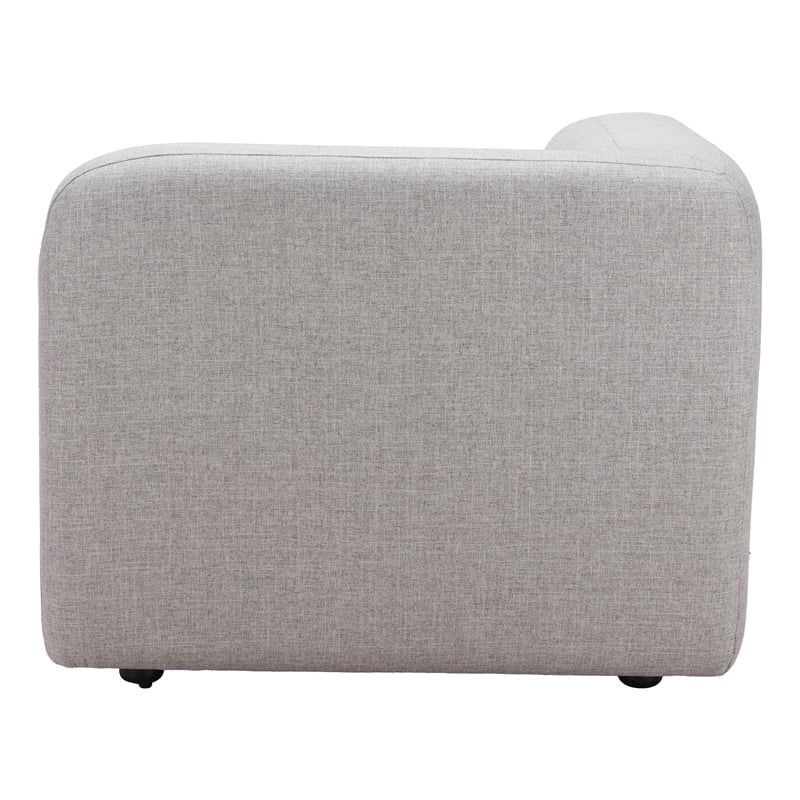 ZUO Biak Poly Linen Fabric Upholstered Corner Chair in Gray