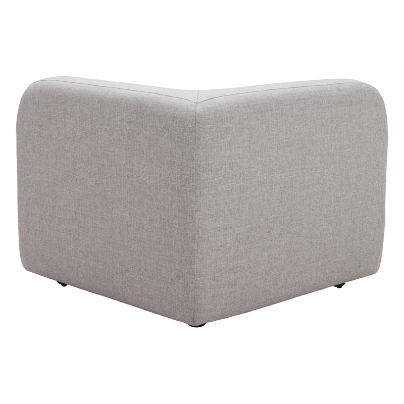 ZUO Biak Poly Linen Fabric Upholstered Corner Chair in Gray