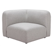 ZUO Biak Poly Linen Fabric Upholstered Corner Chair in Gray