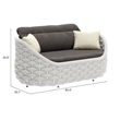ZUO Coral Reef Powder Coated Aluminum Frame Loveseat in Gray