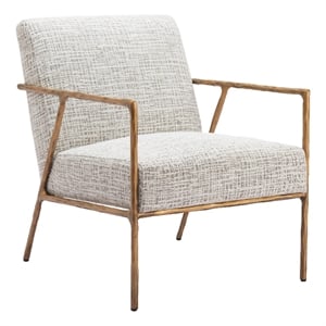 ZUO Norrebro Boucle Style Fabric Upholstered Accent Chair in Beige Frost