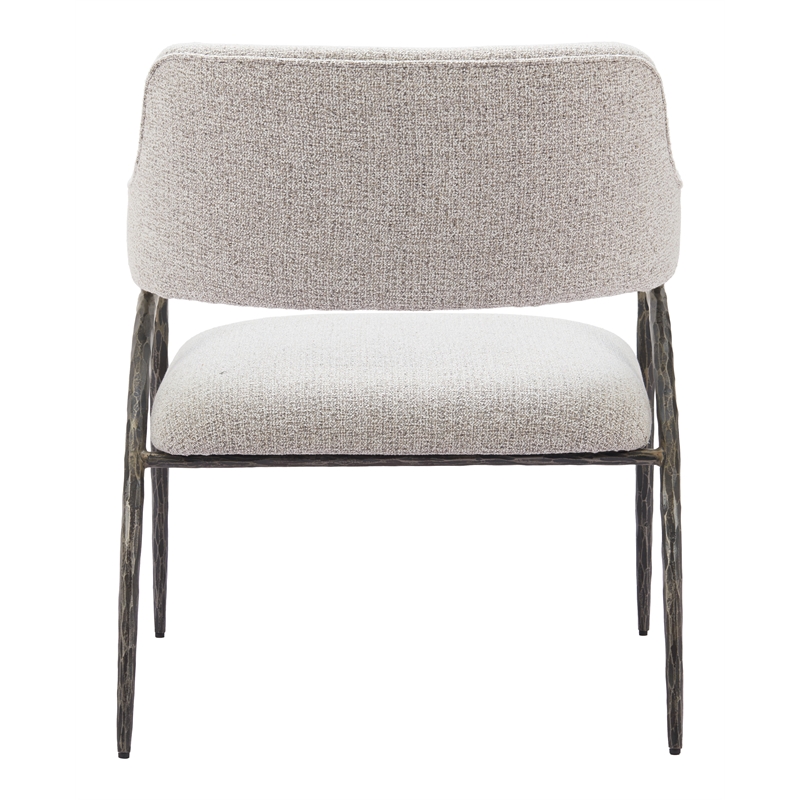 ZUO Vesterboro Boucle Style Fabric Upholstered Accent Chair in Gray