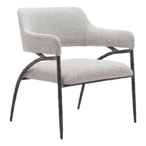 ZUO Vesterboro Boucle Style Fabric Upholstered Accent Chair in Gray