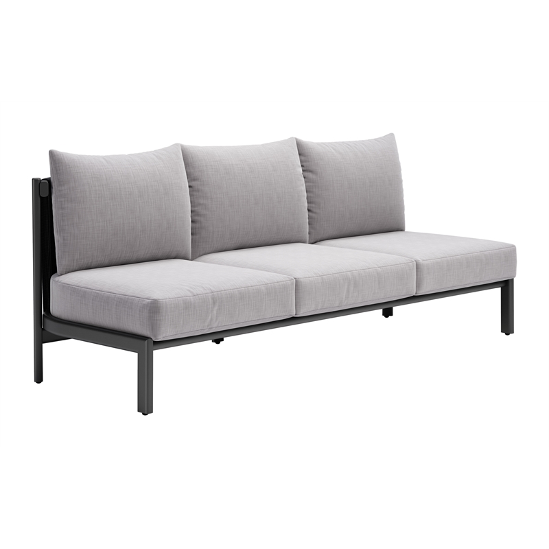 ZUO Horizon Powder Coated Aluminum Frame Sofa in Gray