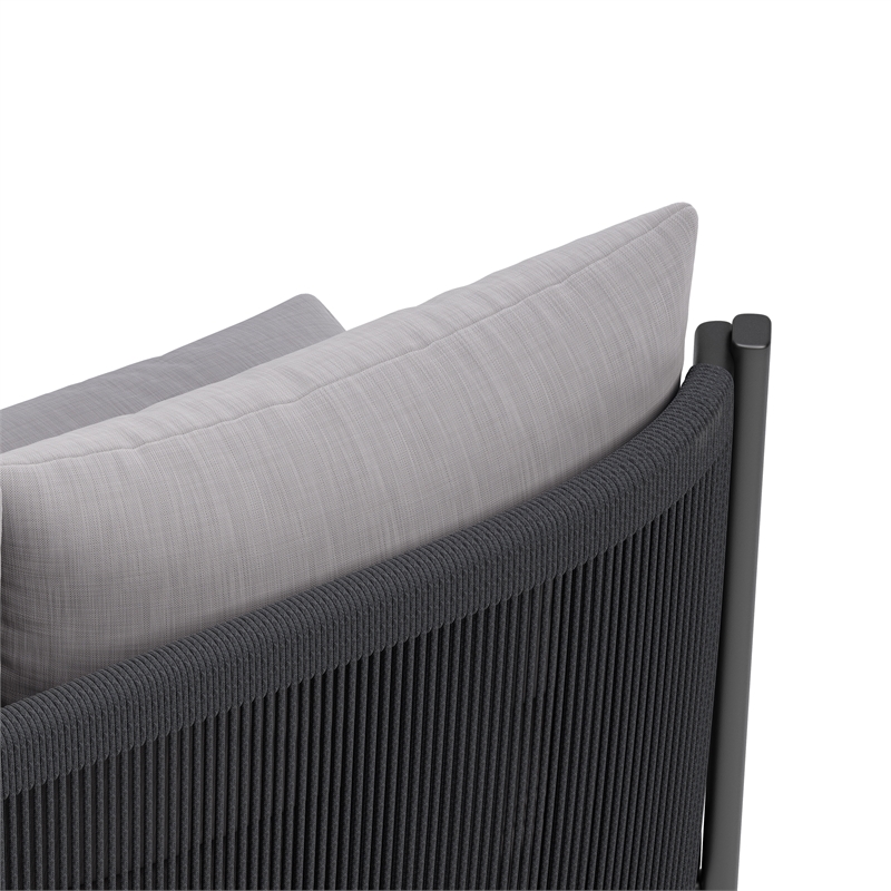 ZUO Horizon Powder Coated Aluminum Frame Sofa in Gray