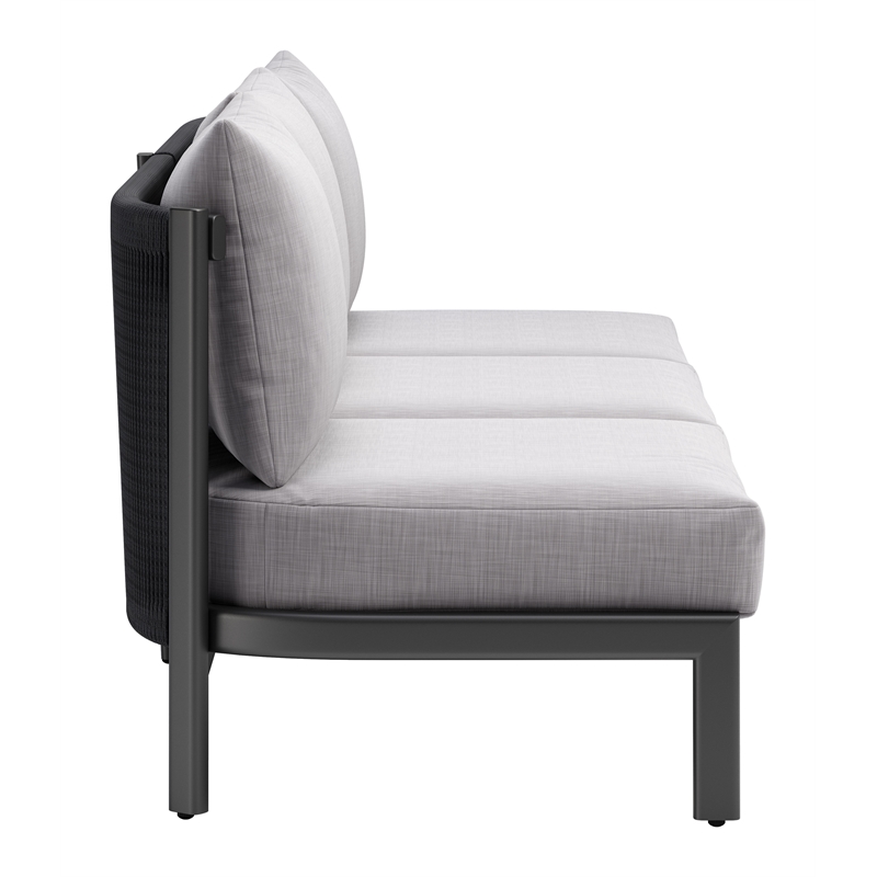 ZUO Horizon Powder Coated Aluminum Frame Sofa in Gray