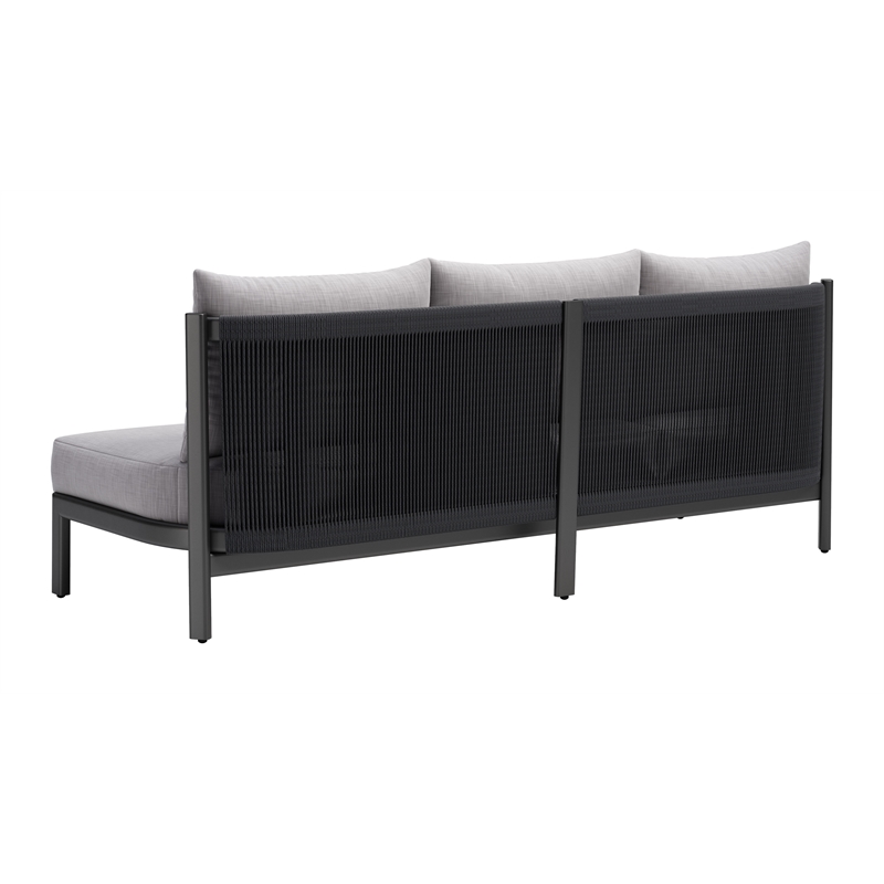 ZUO Horizon Powder Coated Aluminum Frame Sofa in Gray