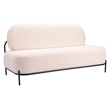 ZUO Arendal Steel Frame and Fabric Upholstered Sofa in Vanilla