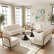 ZUO Arendal Steel Frame and Fabric Upholstered Sofa in Vanilla