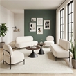 ZUO Arendal Steel Frame and Fabric Upholstered Sofa in Vanilla