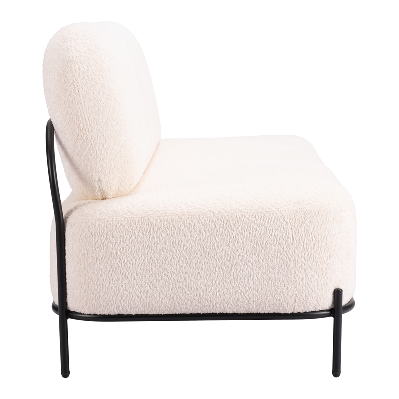 ZUO Arendal Steel Frame and Fabric Upholstered Sofa in Vanilla