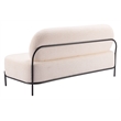 ZUO Arendal Steel Frame and Fabric Upholstered Sofa in Vanilla