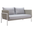 ZUO Frais Powder Coated Aluminum Frame Loveseat in Gray
