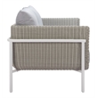 ZUO Frais Powder Coated Aluminum Frame Loveseat in Gray