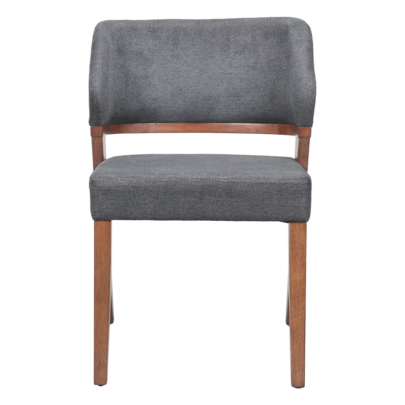 Sunobu Dining Chair (Set of 2) Azure Gray & Walnut