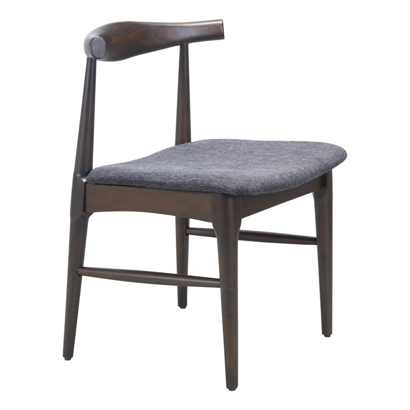 Tuzka Dining Chair (Set of 2) Gray & Espresso