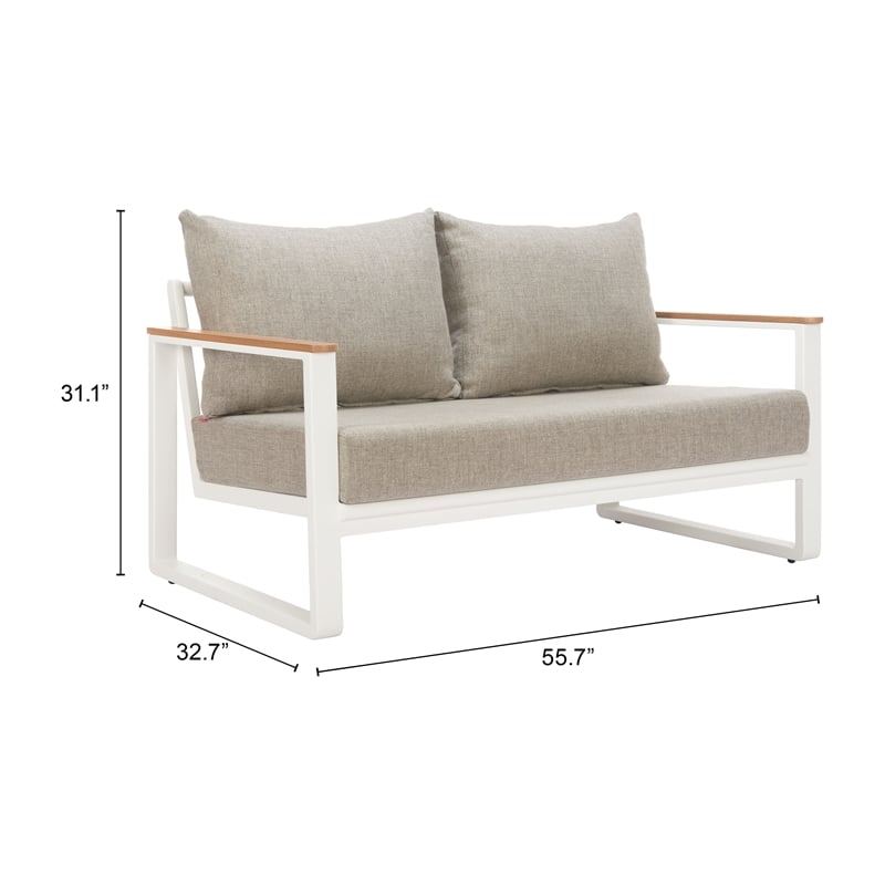 Welt Outdoor Collection Sofa Taupe & White