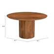 ZUO Izola Solid Mango Wood Dining Table in Brown