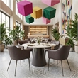 ZUO Jorf Engineered Wood and Steel Dining Table in Beige & Bronze