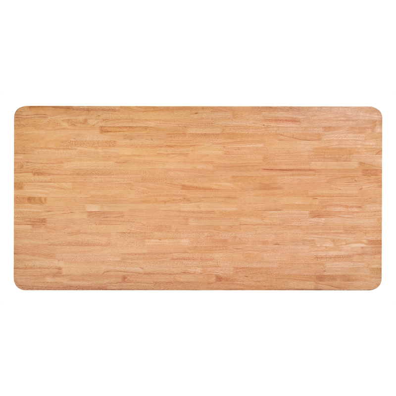ZUO Eazy Solid Rubber Wood Frame Dining Table in Natural