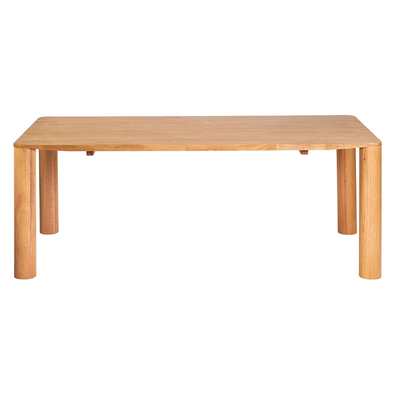 ZUO Eazy Solid Rubber Wood Frame Dining Table in Natural