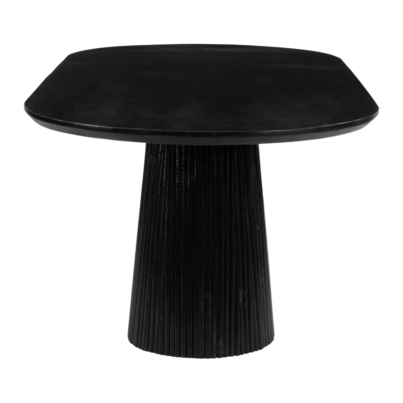 ZUO Sulco Mango Wood Oval Dining Table in Black