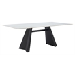 ZUO Inky Sintered Stone-Top and Sleek Steel Base Dining Table in White