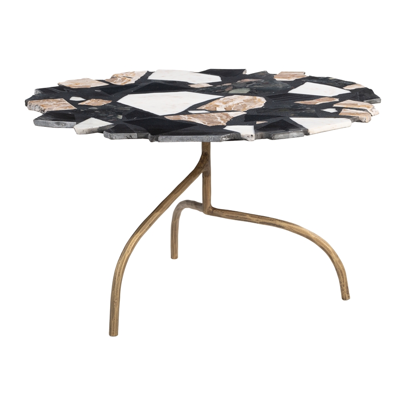 ZUO Baia Iron and Terrazzo Coffee Table in Multi-Color
