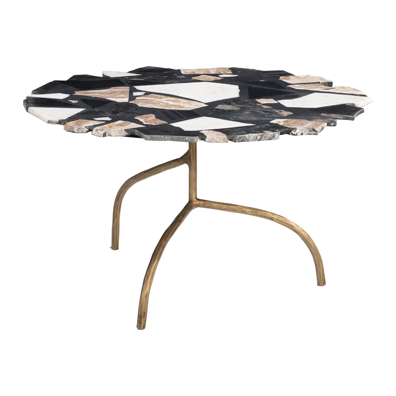 ZUO Baia Iron and Terrazzo Coffee Table in Multi-Color
