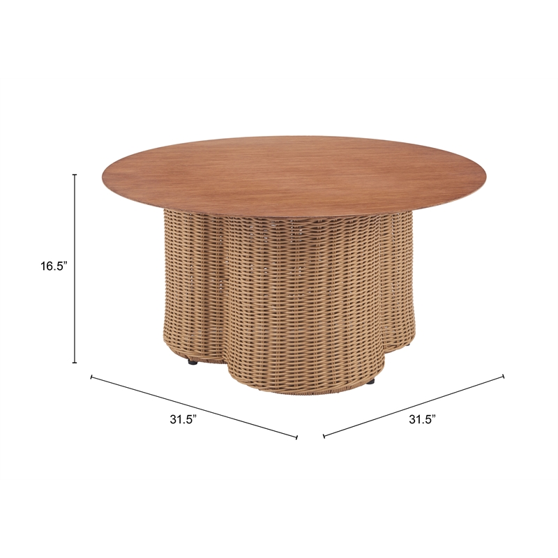 ZUO Soka Aluminum and Polyethylene Coffee Table in Natural