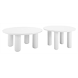 ZUO Ola Sturdy Aluminum Coffee Table Set in White (Set of 2)