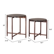 ZUO Gema Recycled Sand Cast Glass and Iron Coffee Table Set in Bronze (Set of 2)