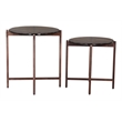 ZUO Gema Recycled Sand Cast Glass and Iron Coffee Table Set in Bronze (Set of 2)