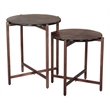 ZUO Gema Recycled Sand Cast Glass and Iron Coffee Table Set in Bronze (Set of 2)