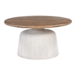 ZUO Goblet Recycled Sand Cast Glass and Iron Coffee Table in Brown & White