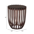 ZUO Kafig Recycled Sand Cast Glass and Iron End Table in Bronze