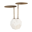 Anten Side Table Brass & White