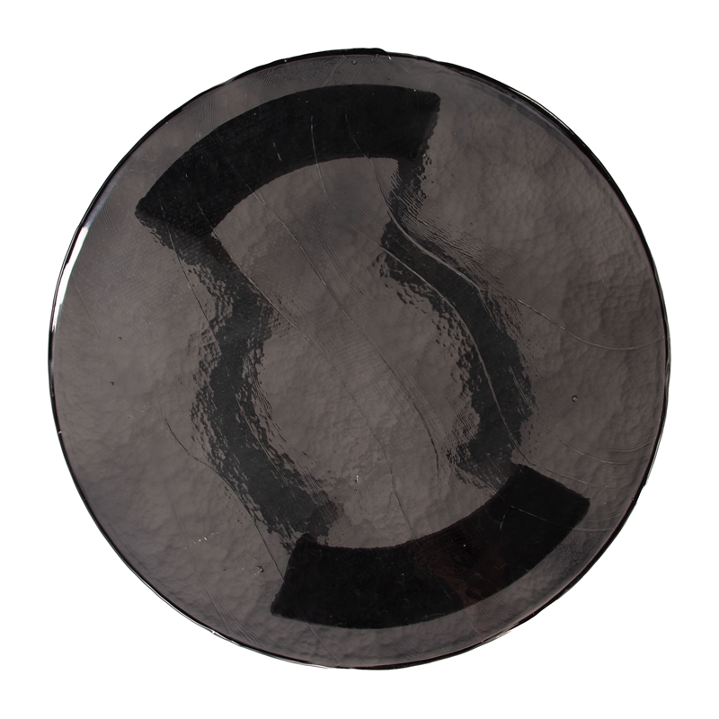 ZUO Divin Recycled Sand Cast Glass and Aluminum End Table in Black