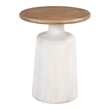 ZUO Goblet Solid Mango Wood End Table in Brown & White