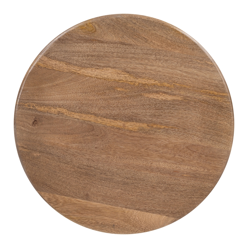 ZUO Goblet Solid Mango Wood End Table in Brown & White