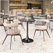 Saku Swivel Dining Chair Beige & Brown