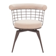 Saku Swivel Dining Chair Beige & Brown
