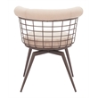 Saku Swivel Dining Chair Beige & Brown